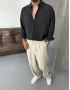Siyah Modal Kumaş Oversize Gömlek