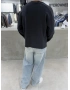 Siyah Ottoman Çıt Çıtlı Sweat