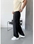 Siyah Tensel Baggy Pantolon
