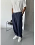 Lacivert Tensel Baggy Pantolon