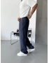 Lacivert Tensel Baggy Pantolon