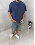 The Lacivert Yıkamalı Oversize T-shirt
