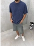 The Lacivert Yıkamalı Oversize T-shirt