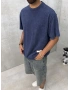 The Lacivert Yıkamalı Oversize T-shirt