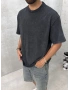 The Siyah Yıkamalı Oversize T-Shirt