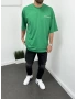 Yeşil Baskılı Oversize T-Shirt
