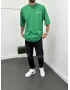 Yeşil Baskılı Oversize T-Shirt