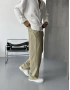 Yeşil Kırınkıl Keten Bol Kalıp Baggy