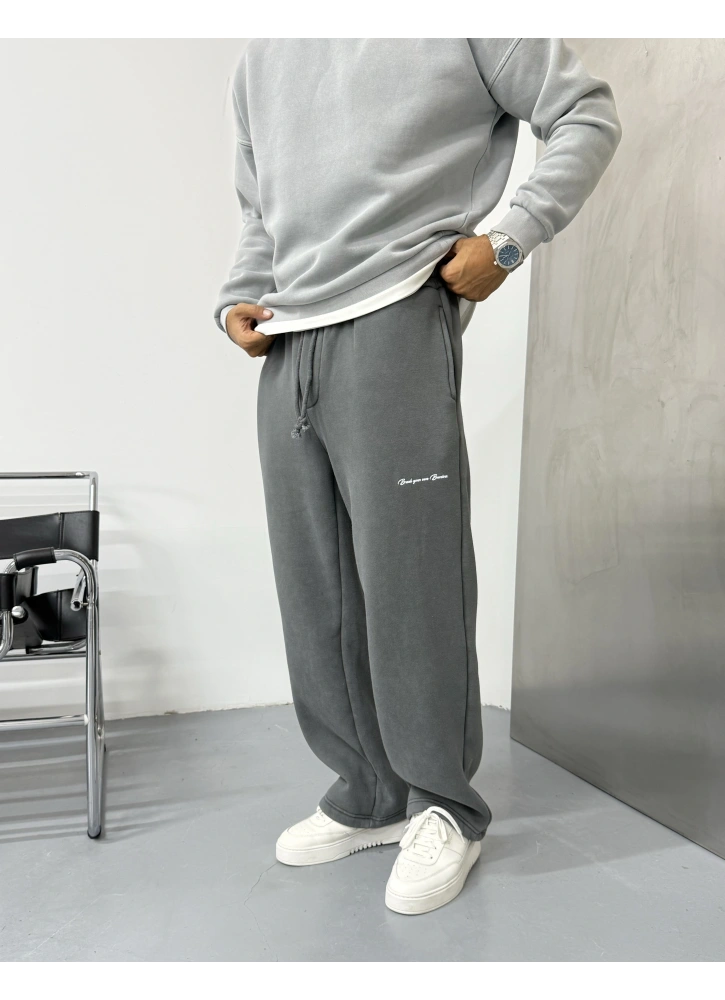 Smoky Yıkamalı Cep Detay Bol Kalıp Eşofman