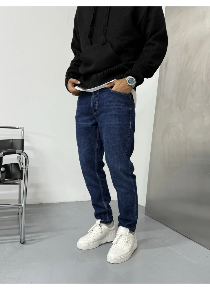 Koyu Lacivert Bol Kalıp Boyfriend