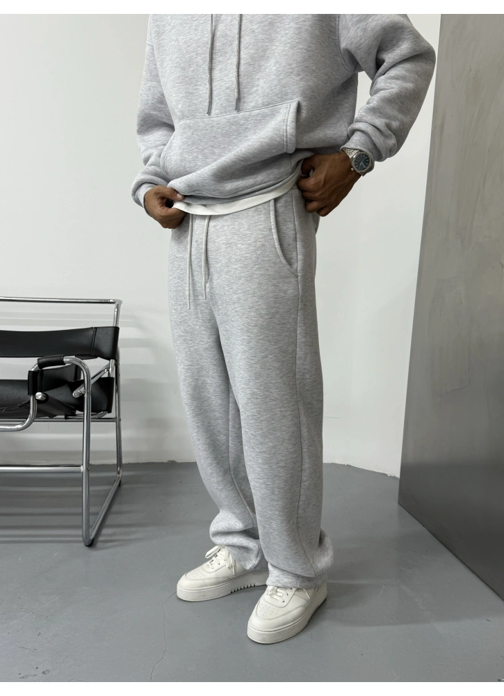 Gri Basic Bol Kalıp Baggy Eşofman