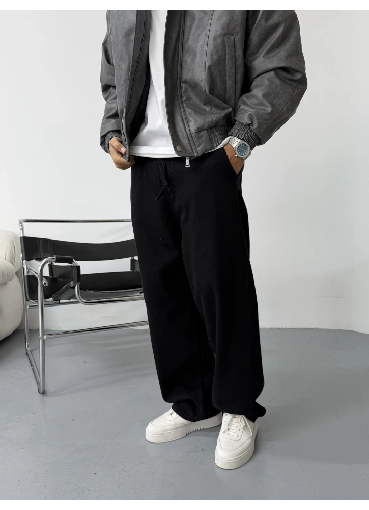Siyah Gabardin Ekstra Bol Baggy