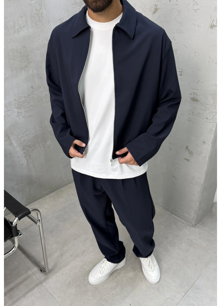 Lacivert Premium Kumaş Casual Takım