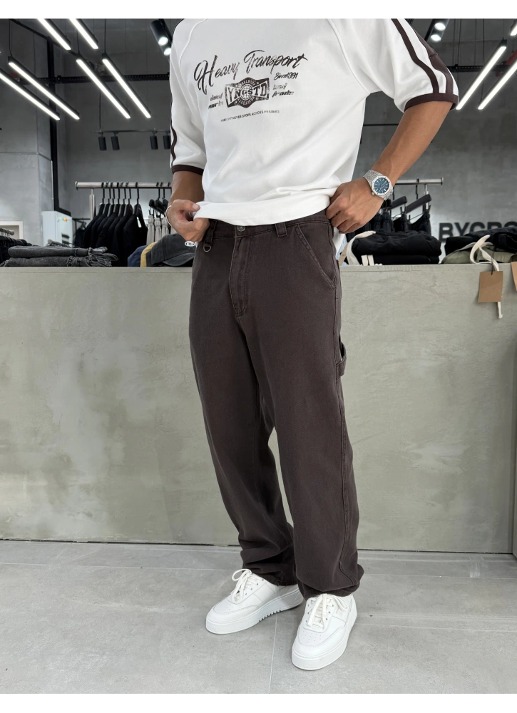 Kahve Yıkamalı Bol Kalıp Baggy