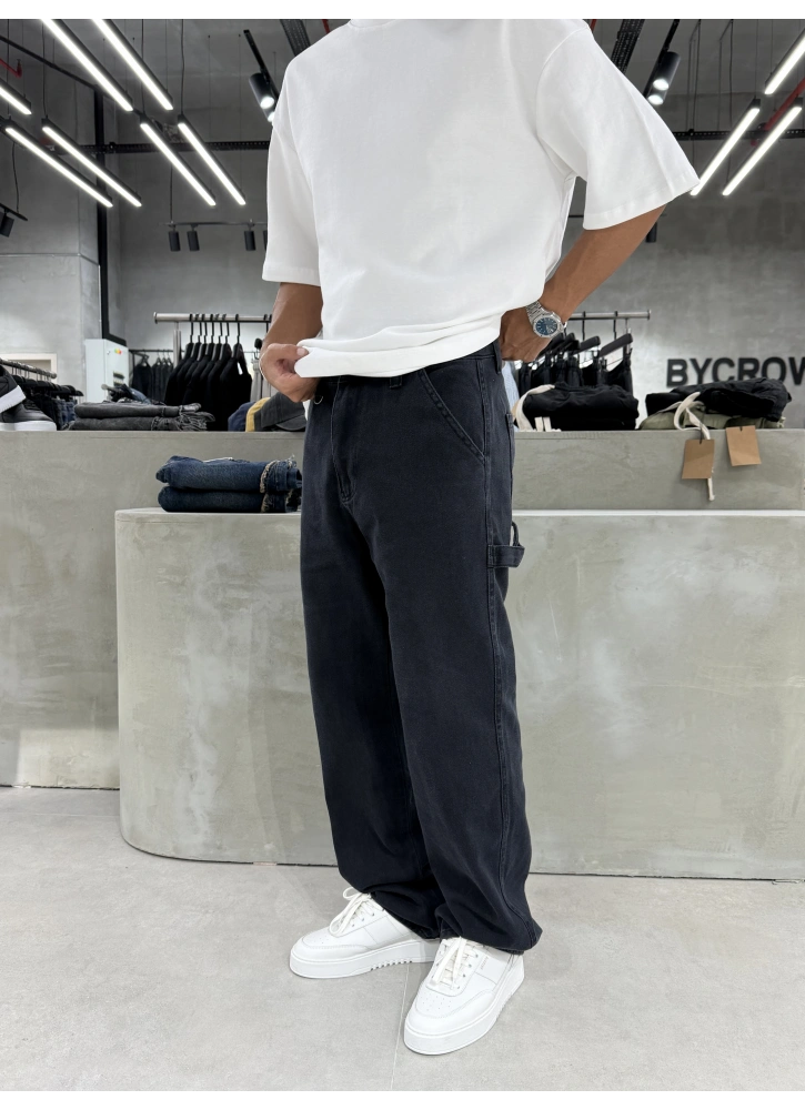 Antrasit Yıkamalı Bol Kalıp Baggy