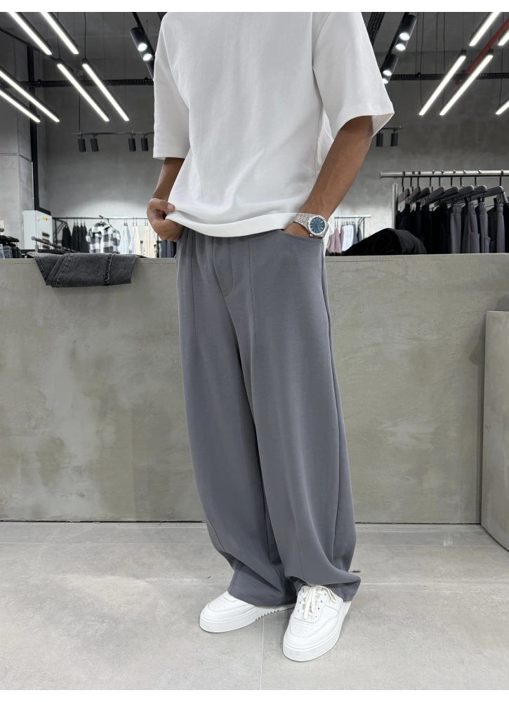 Gri Premium Bol Kalıp Baggy Eşofman