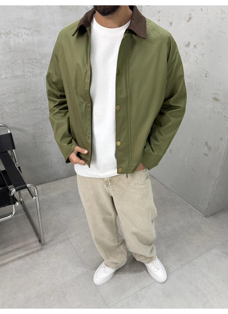 Yeşil Oversize Yaka Detay Ceket