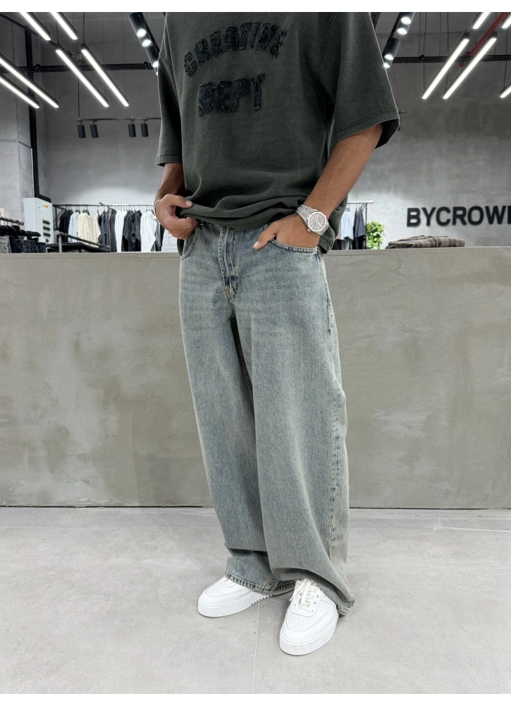 Eskitme Denim Süper Baggy