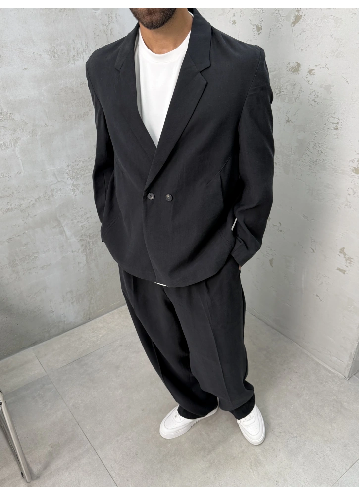 Siyah Premium Danna Tensel Oversize Takım