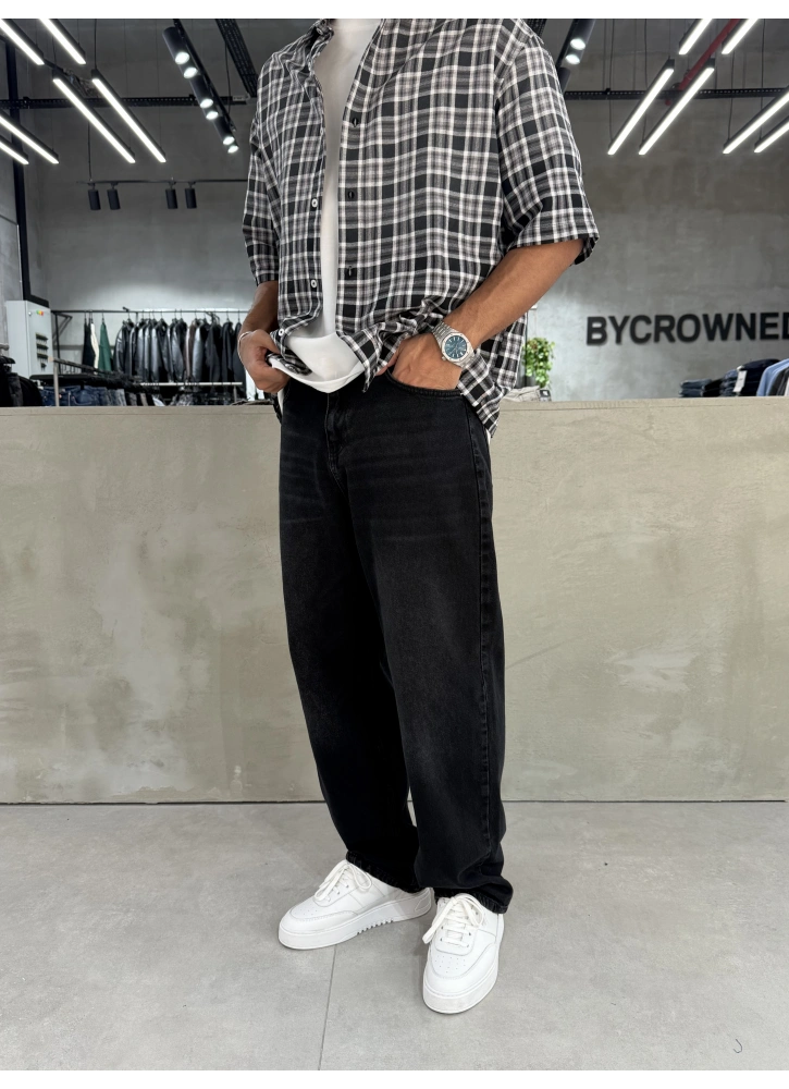 Siyah Street Bol Kalıp Baggy Jean