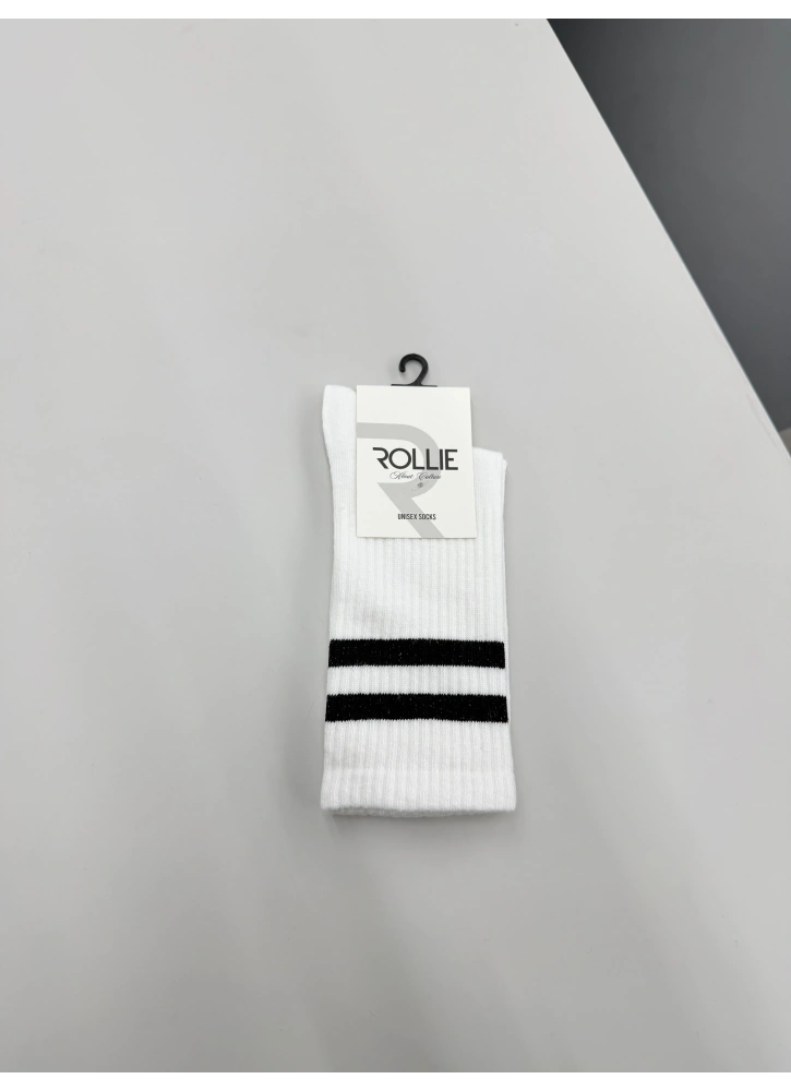 Siyah Çizgili Beyaz Çorap