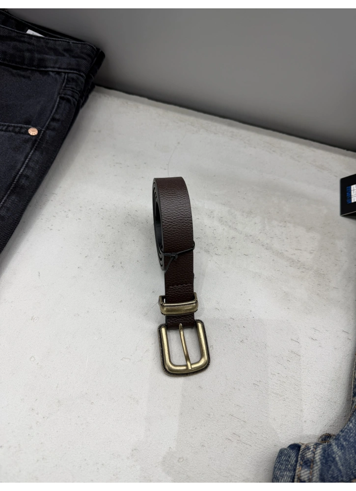 Kahverengi Gold Tokalı Kemer