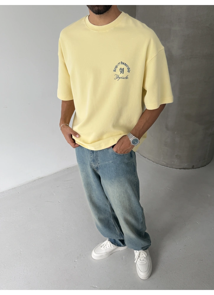 Sarı Respect Oversize Tshirt