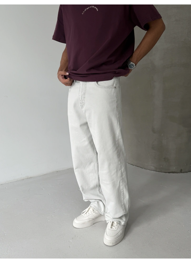Ice Gri Bol Kalıp Baggy Jean