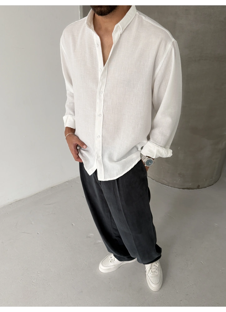 Beyaz Premium Oversize Gömlek