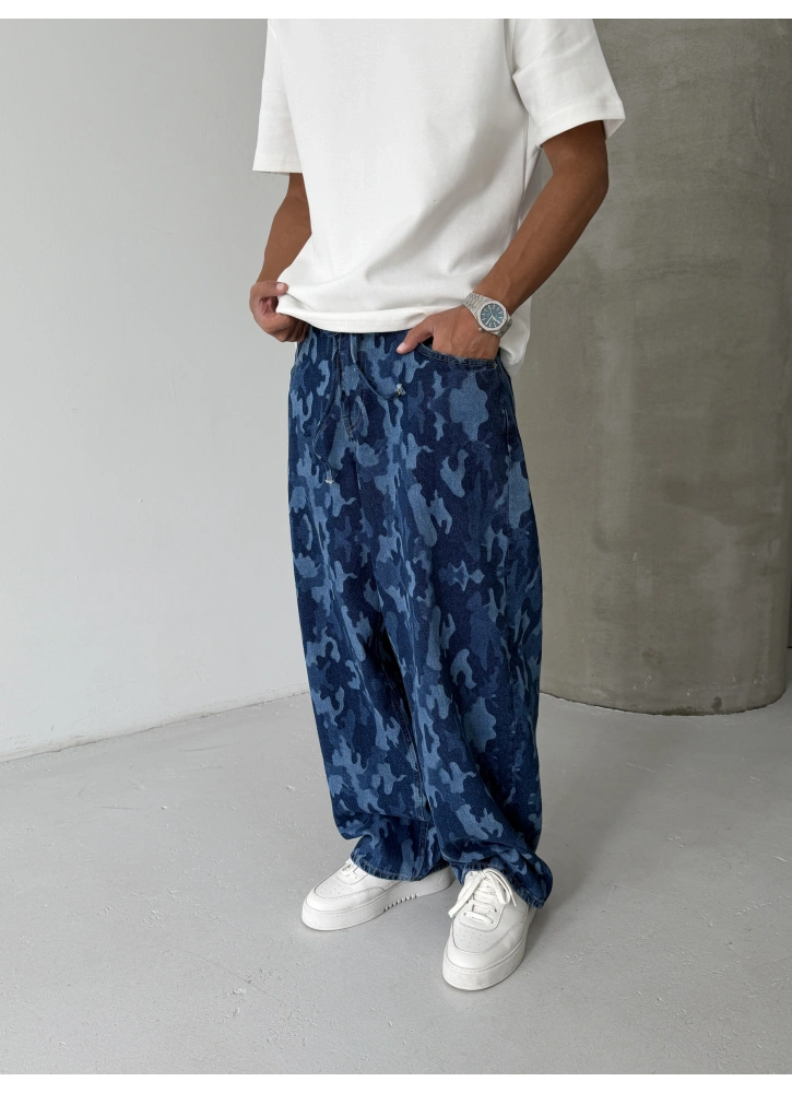 Mavi Denim Kamuflaj Premium Süper Baggy