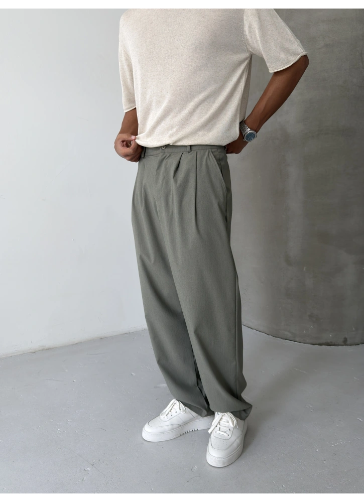 Haki Premium Casual Kumaş Baggy