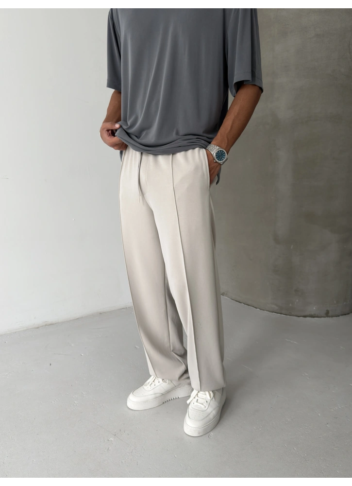 Krem Modal Kumaş Baggy Eşofman