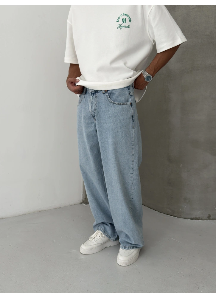 Açık Mavi Soft Süper Baggy