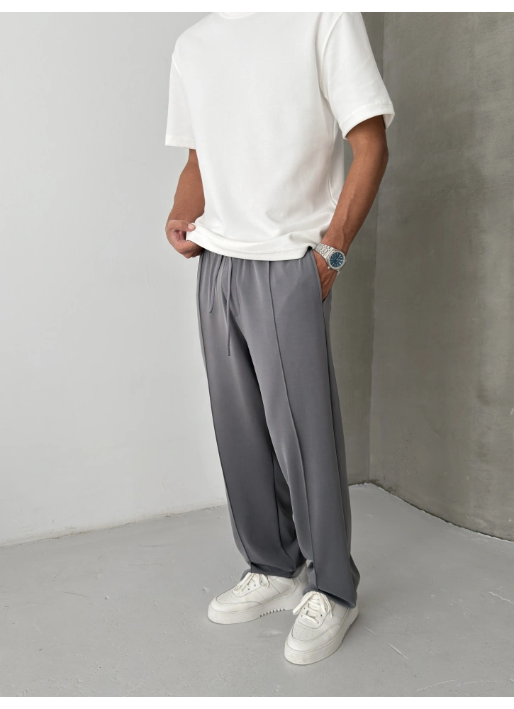 Gri Modal Kumaş Baggy Eşofman