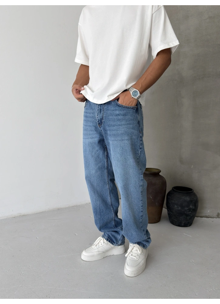 Mavi Dark Blue Bol Kalıp Baggy Jean