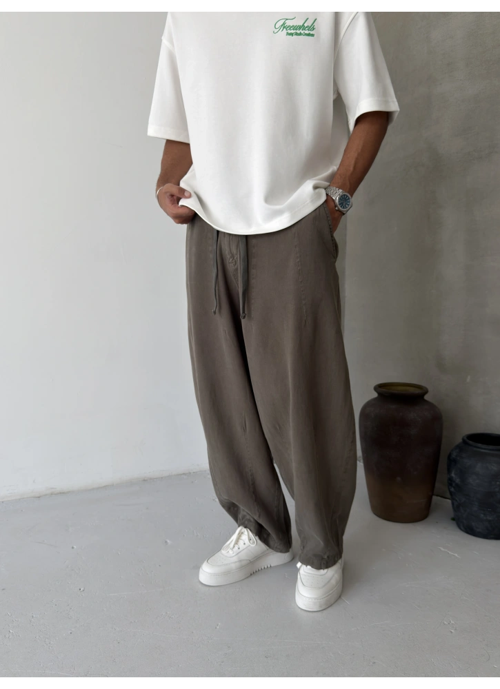 Haki Premium Pileli Süper Baggy