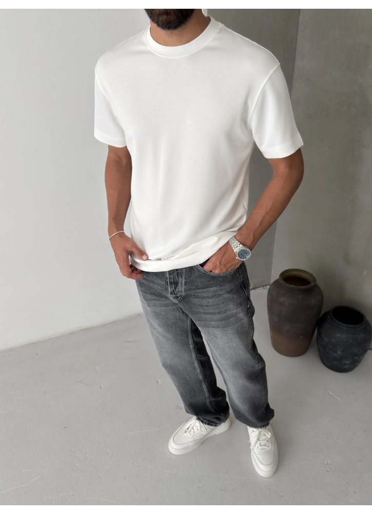 Beyaz Modal Regular T-shirt