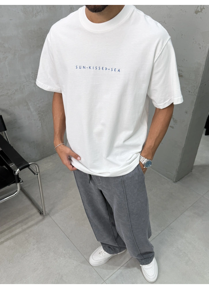 Beyaz Sun&Sea Oversize Basic Tshirt