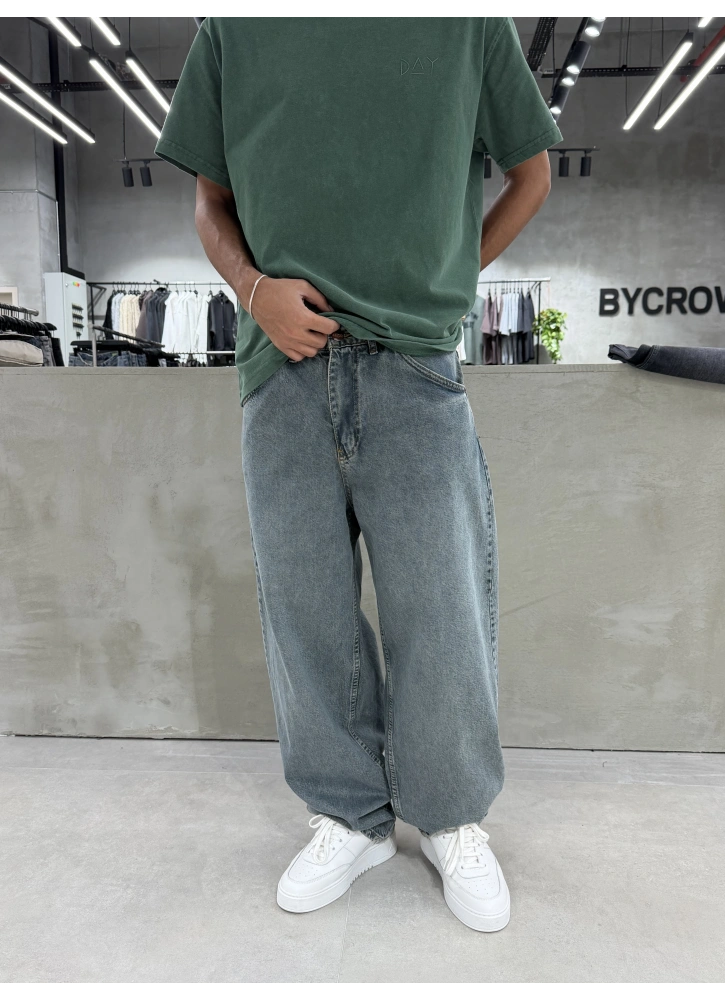 Eskitme Mavi Ekstra Bol Baggy Jean