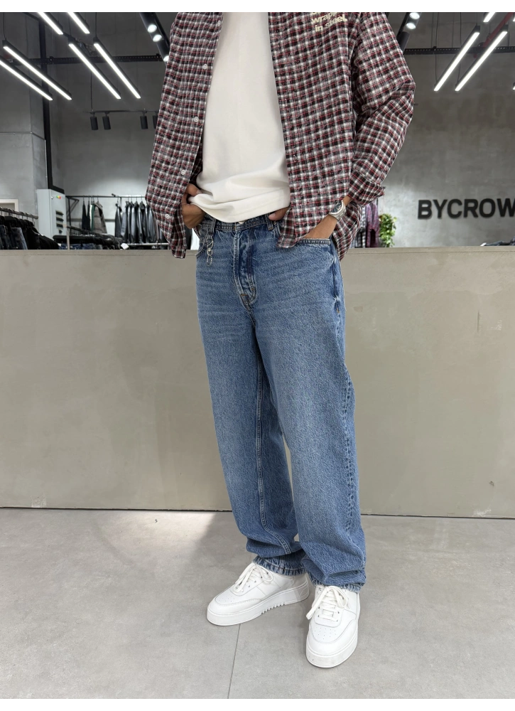 Mavi Aksesuar Detay Baggy Jean