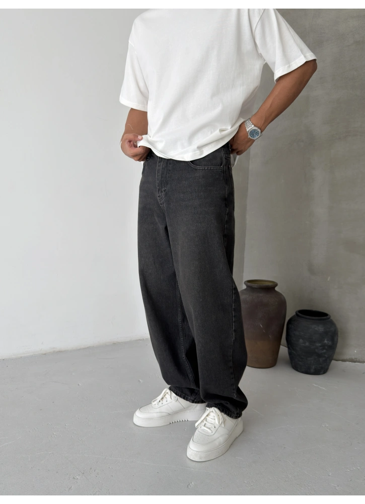 Siyah Baloon Fit Baggy Jean