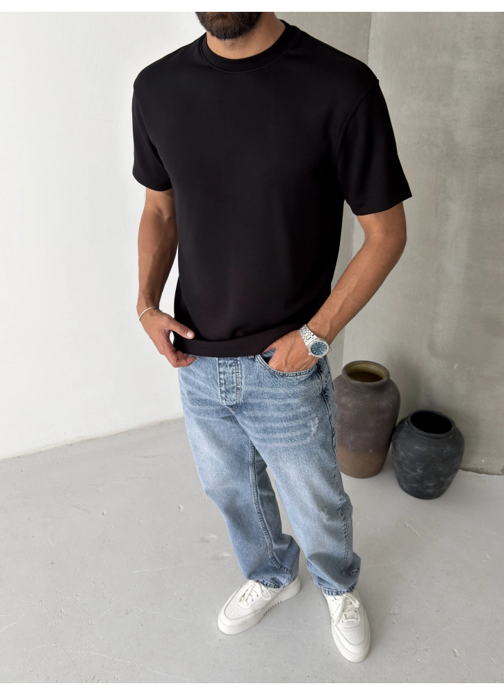 Siyah Modal Regular T-shirt