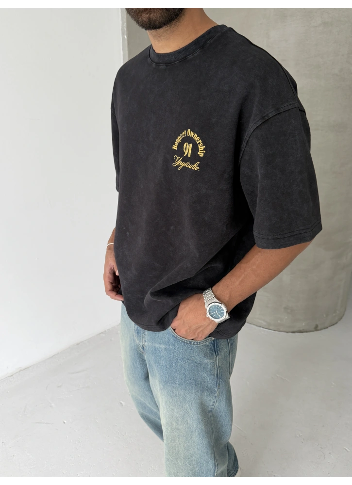 Siyah Respect Oversize Tshirt