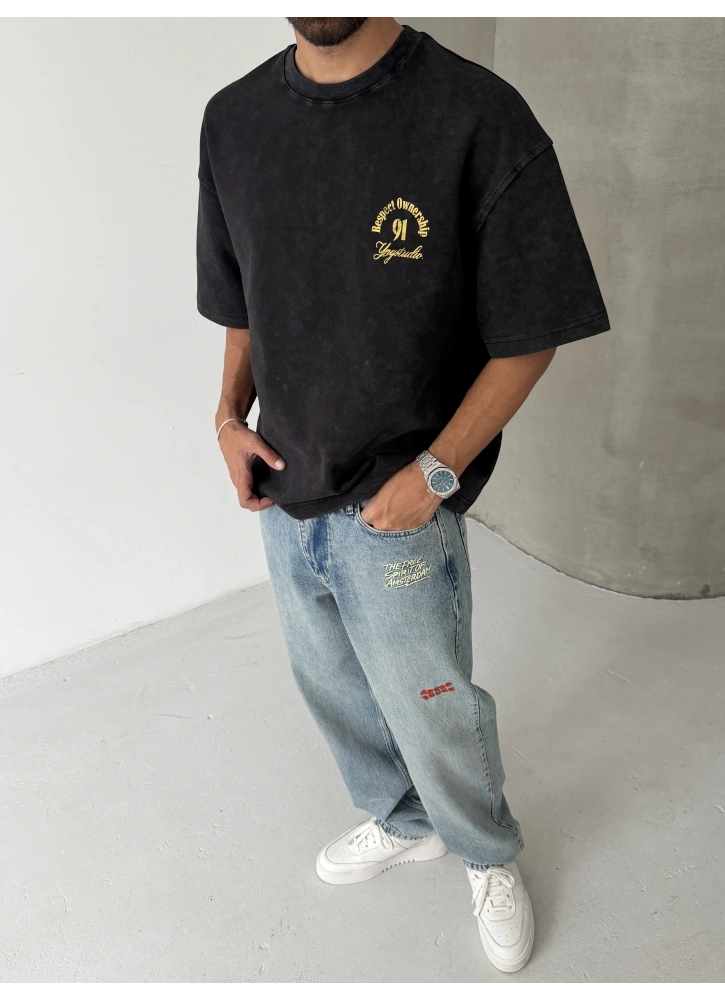 Siyah Respect Oversize Tshirt