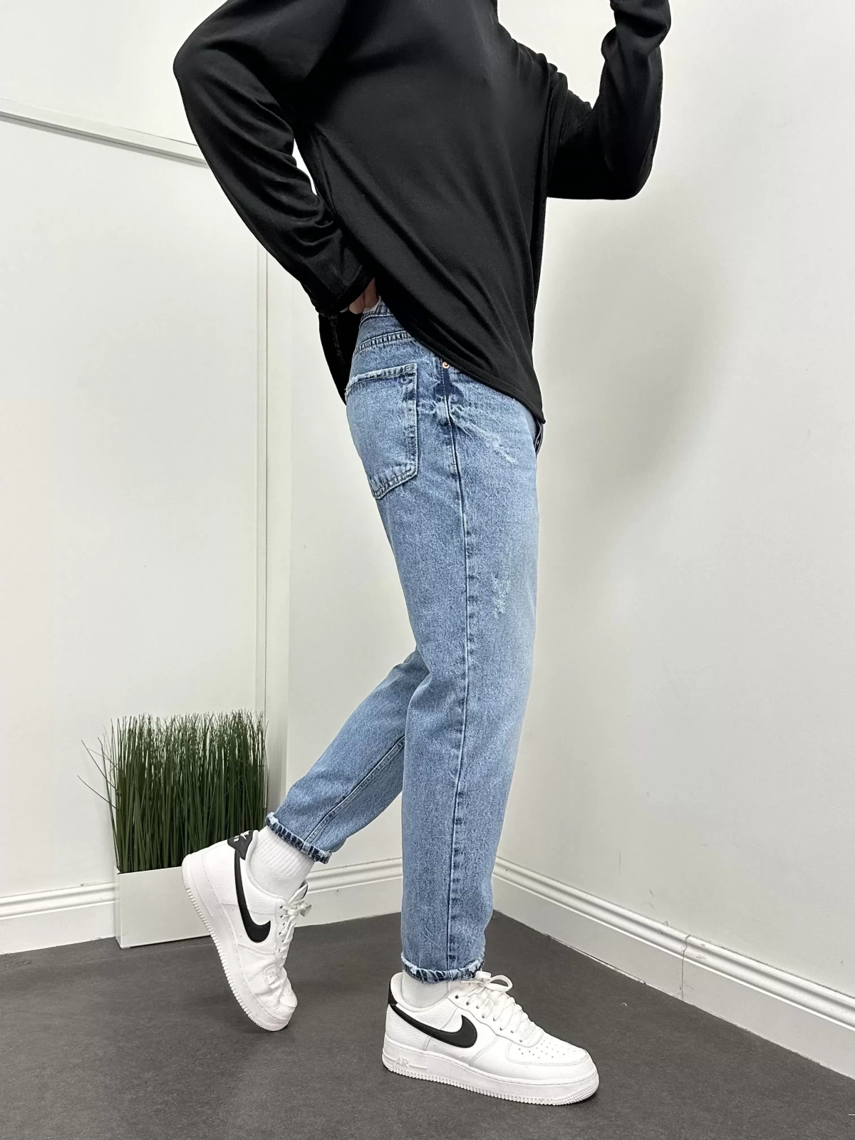 Mavi Bol Kalıp Boyfriendd