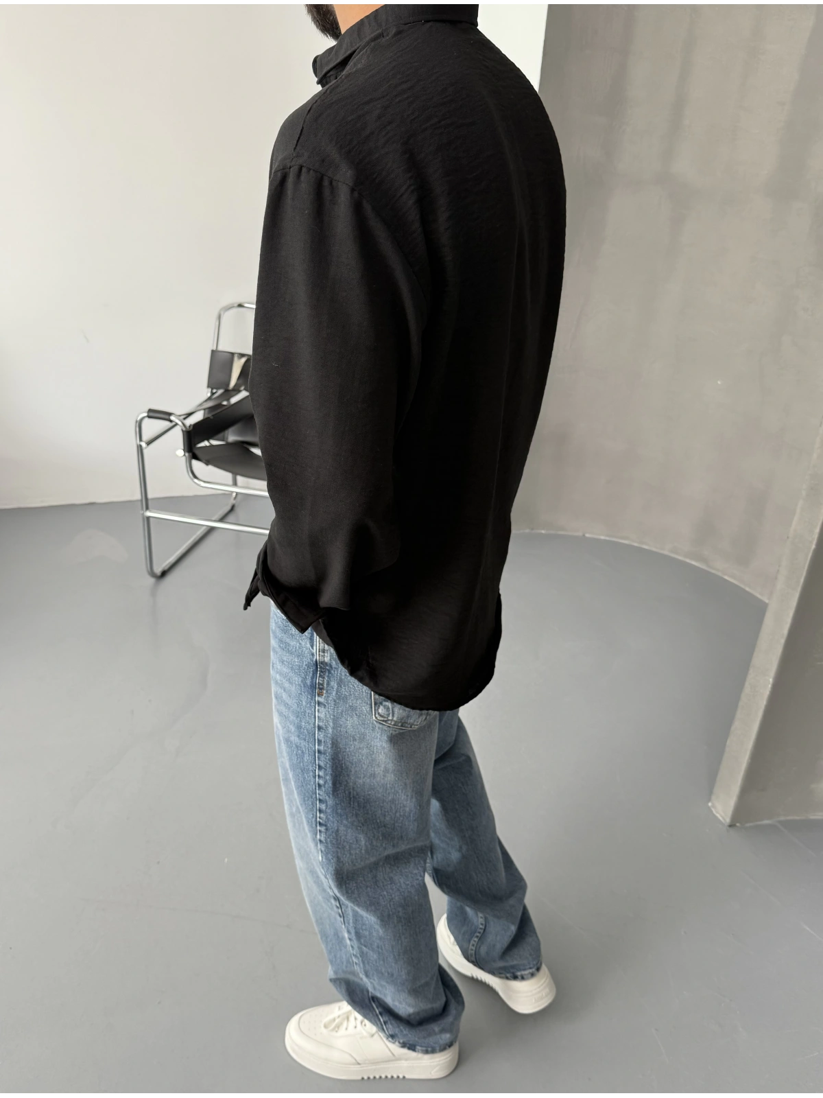 Siyah Premium Oversize Gömlek