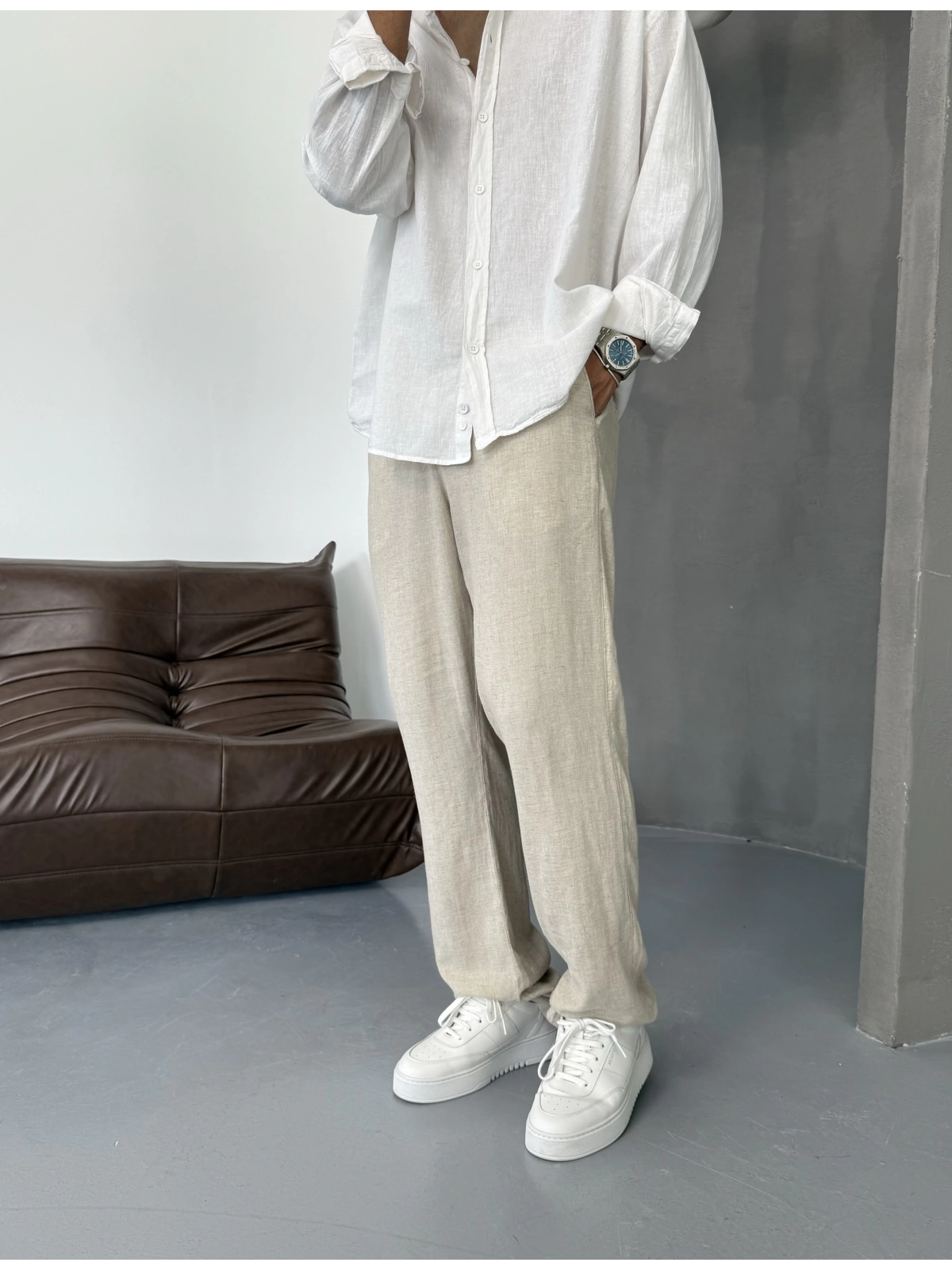 Krem Viskon Keten Baggy