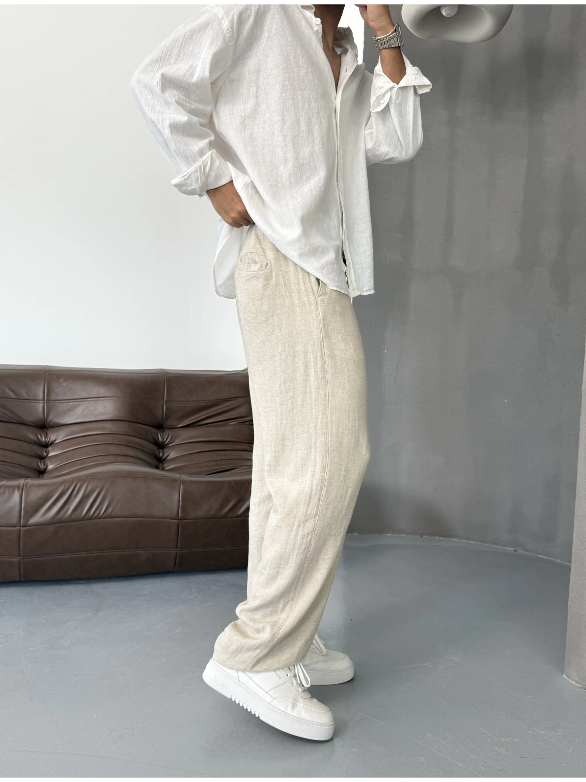 Krem Viskon Keten Baggy