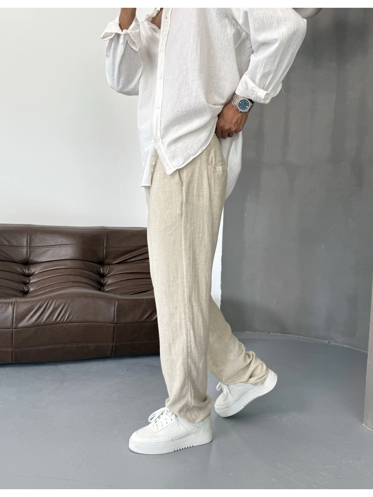 Krem Viskon Keten Baggy