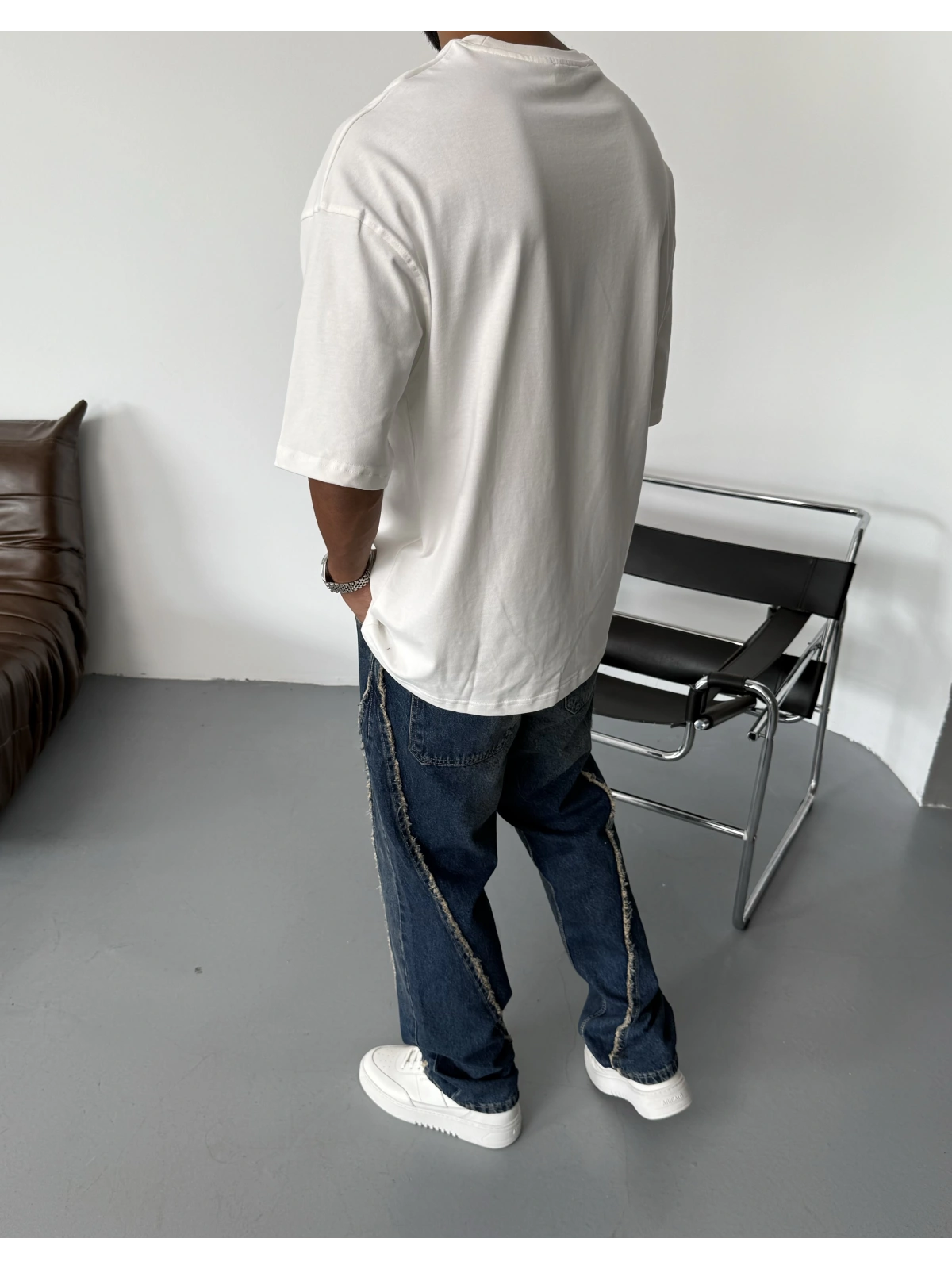 Beyaz Basic Oversize T-Shirt